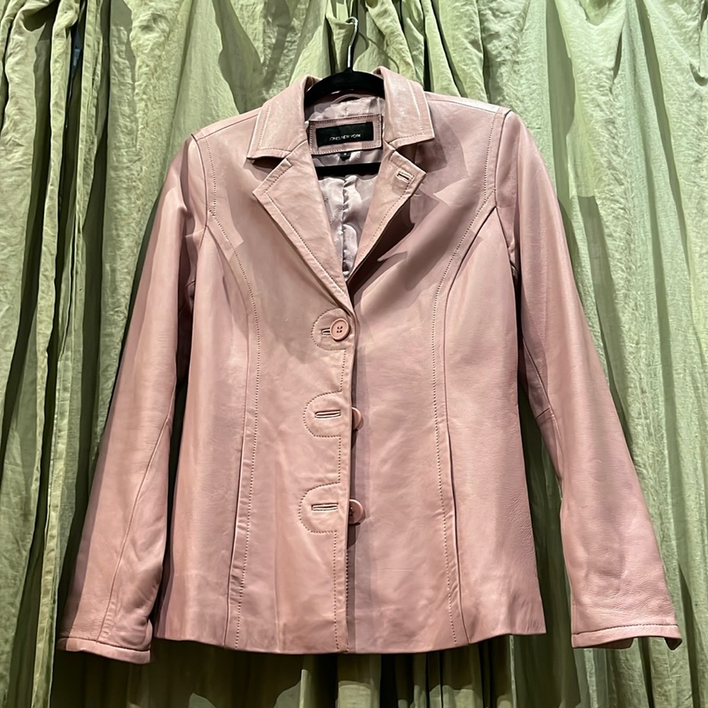 Jones New York. Small. Leather pink blazer.